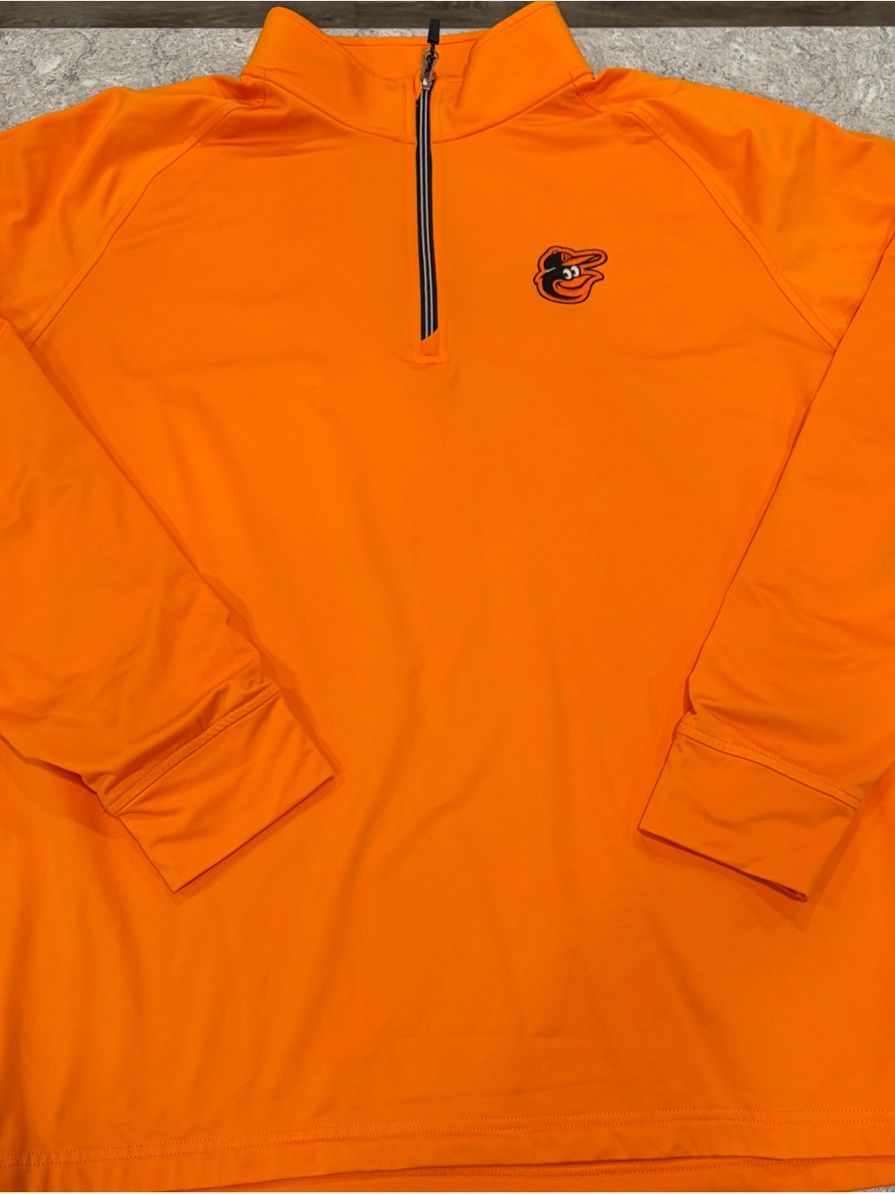 Baltimore Orioles Cutter and Buck Men's Orange 1/4 Zip Performance Pullover-XXL